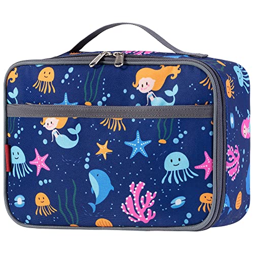 Goiealeaes Mermaid Lunch Bag For Girl Kid Lunch Box For Girls Toddler Lunch Boxes For School Mermaid Lunchbags Portable Reusable Toddler Lunch Cooler Bag For School(Purple) Suitable Age:6 Year+ #TOP1