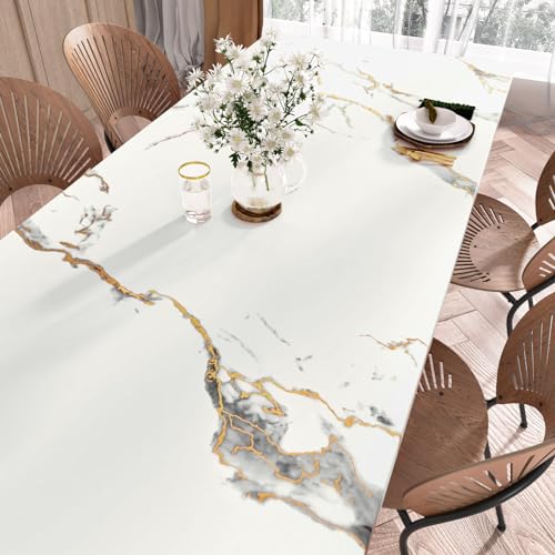 Wallercity Gold/White Marble Contact Paper for Countertops Matte Marble Counter Top Peel and Stick Waterproof Wallpaper Vinyl White Granite Contact Paper for Kitchen Bathroom Cabinets 15.8'' x78.7''