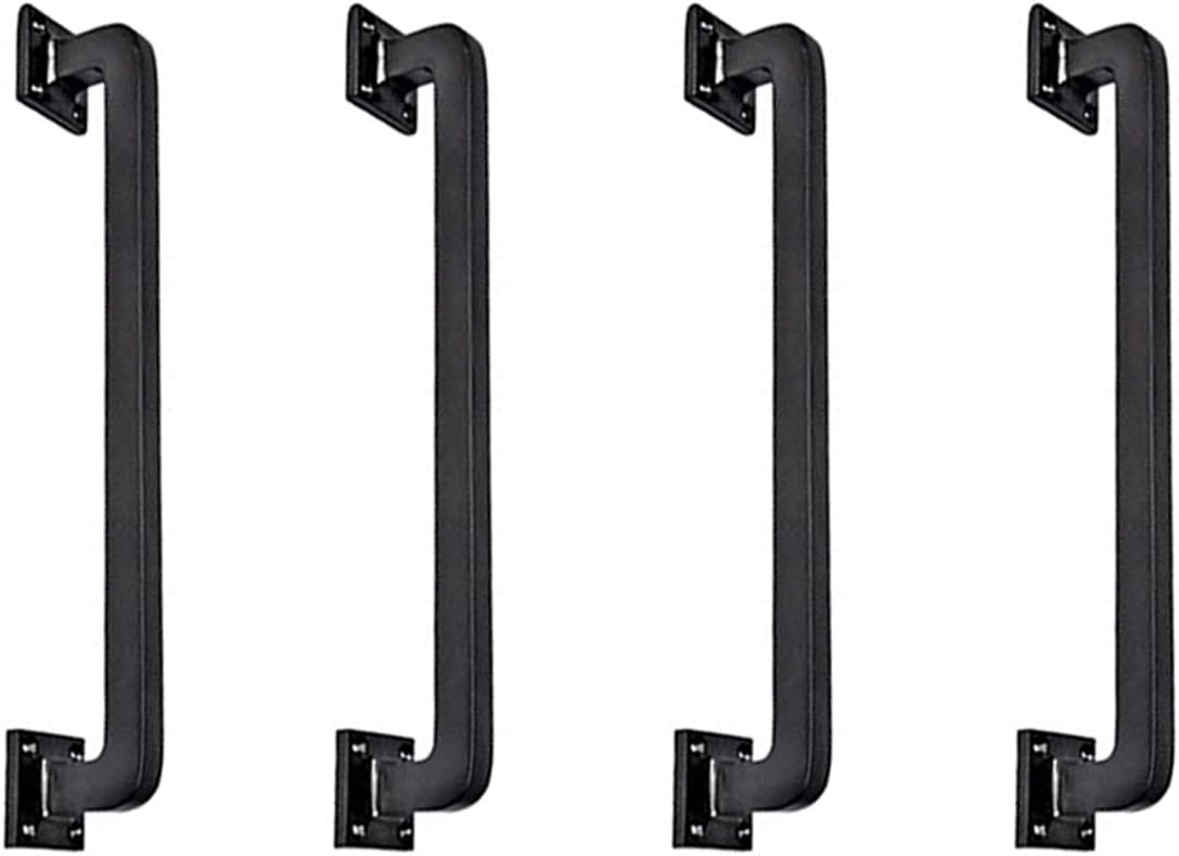 Adonai Hardware "Baara Antique Cast Iron Industrial Sliding Door Handle Pulls 12" x 2 Pack, Matte Black for Vintage Wooden Barn Doors, Gates, Kitchen Cabinets, Furniture, Fences and Farmhouse