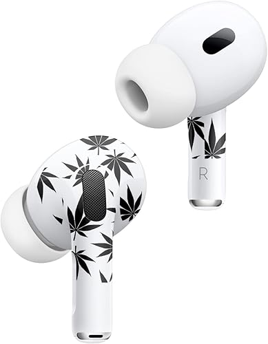 Miniatura 2 de MightySkins - Fundas compatibles con Apple AirPods Pro 2 - Pot Leaves Black  Funda protectora de vinilo duradera y única  Fácil de aplicar, quitar y