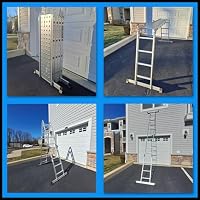 WORHAN MEHRZWECKLEITER ANLEGELEITER STEHLEITER 460cm +Platform AUS Aluminium Leiter KS4.6+Platforms – Ansicht 4