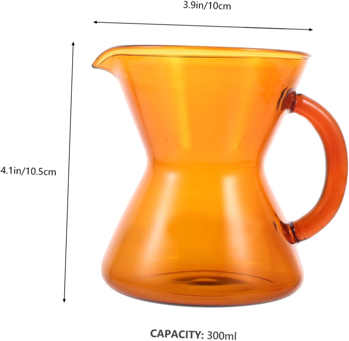 Healifty Elegant Glass Coffee Pot with Ergonomic Heat Resistant Handle Creative Pour Spout Coffee Dispenser and Sauce Pitcher for Home and Kitchen Teaware