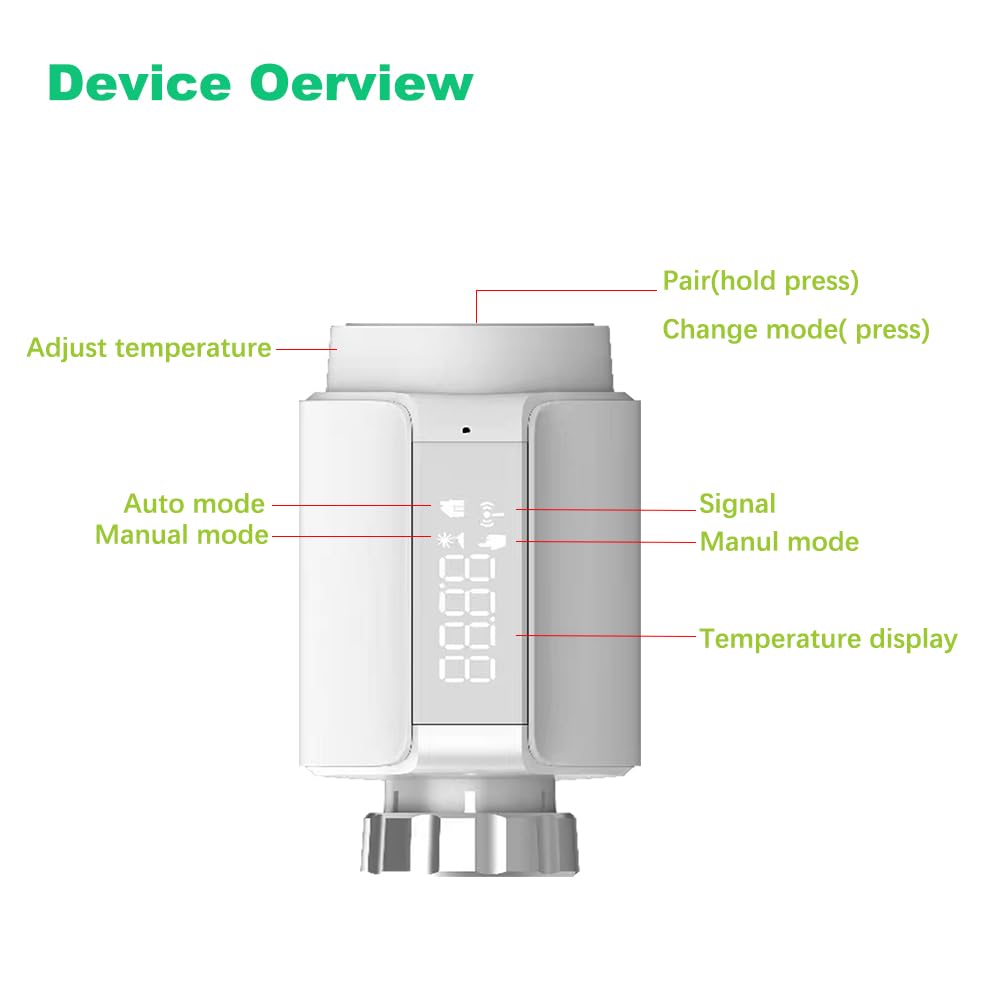 Smart Zigbee Termostatyczna głowica zaworu grzejnika, programowalny termostat, grzejnik temperatury, TRV, Alexa, sterowanie głosem