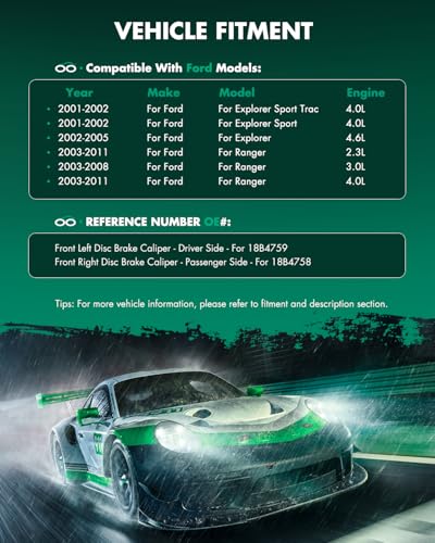 Image of SCITOO Front Left+Right Brake Calipers With Bracket 18B4758 18B4759 Compatible For Ford 2001-2011 For Mazda 2003-2009 For Mercury 2002-2005