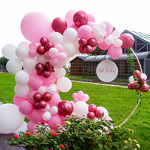 Image of Pink Balloons 110Pcs, 5 Inch Small Pink Latex Party Balloons, Mini Thick Pink Balloons for Birthday Wedding Baby Shower Decorations.