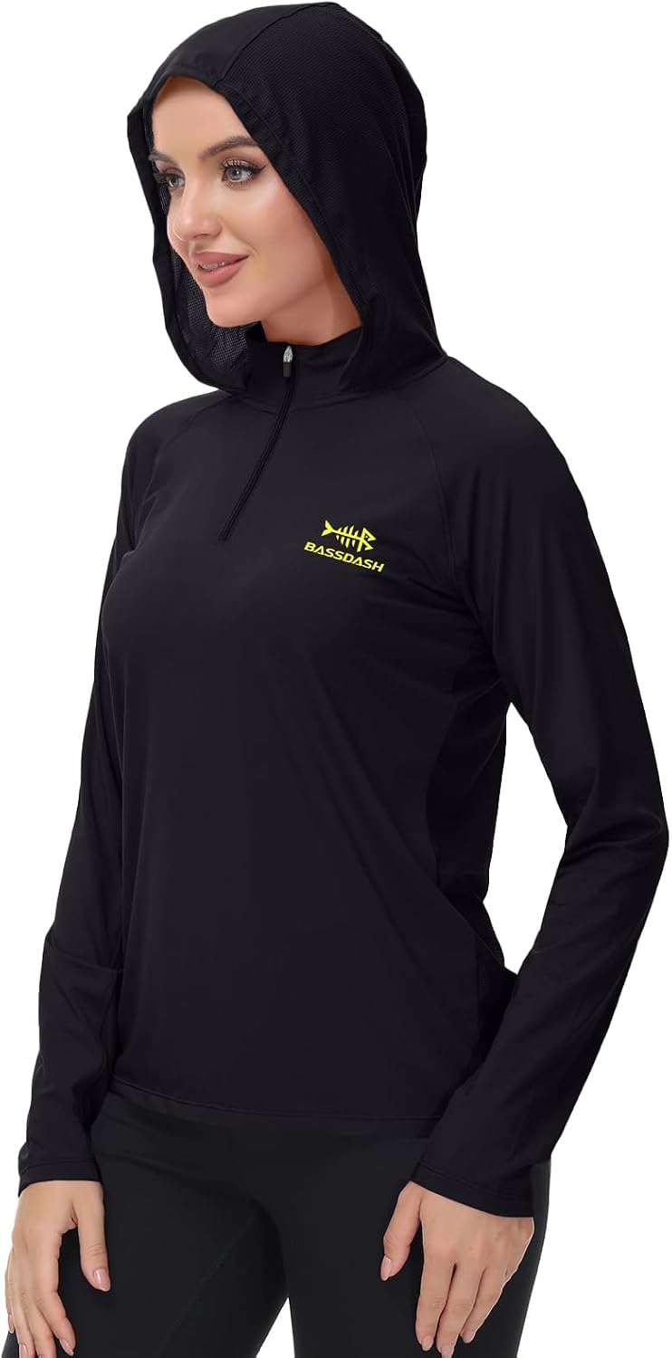 BASSDASH Women’s UPF 50+ Performance Hoodie Long Sleeve UV Fishing Hiking Shirt