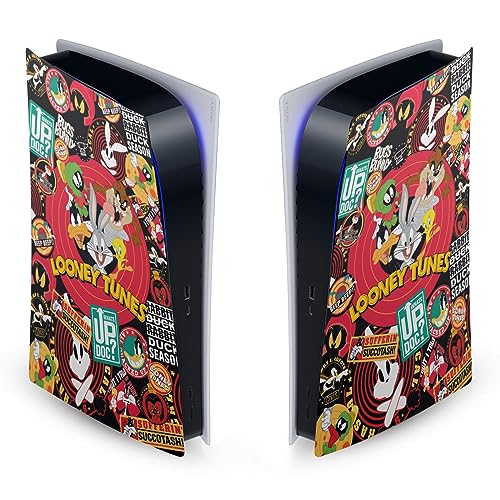 Collage d'Autocollants Graphiques Looney Tunes Vinyle Plaque Frontale pour PS5 Digital Edition
