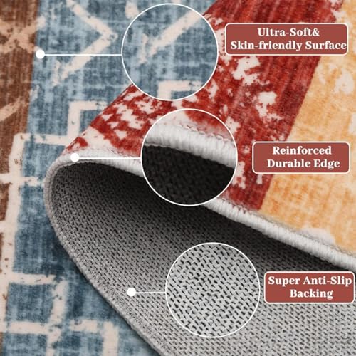 Tapete decorativo beige gris verde irregular 6 ft lavable miniatura 3