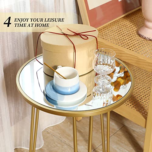 Palama Small Side Table For Living Room, Modern Home Décor Gold Side Table, Easy Assembly Small Gold Table, Gold Accent Table #TOP5