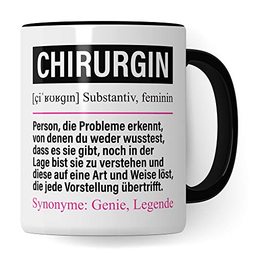 Pagma Druck Tasse Chirurgin lustig, Chirurgin Geschenk, Spruch Chirurgie Ärztin Kaffeebecher Geschenkidee, Kaffeetasse Beruf Unfallchirurgin Schönheitschirurgin Chirurgie Teetasse Becher