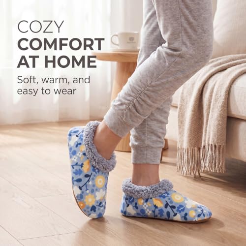 Image of The Metluks Womens Slippers Indoor Soft Sole Slipper Socks | Fuzzy sherpa lining, warm winter comfort, non slip grippers, flexible feel, washable, cozy home wear