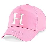 Größe 4-12 Jahre 4sold Unisex Bindemütze Babymütze Jungen Mädchen Mütze Baseball Cap Rosa Hut Kinder Kappe Alphabet A-Z (H)