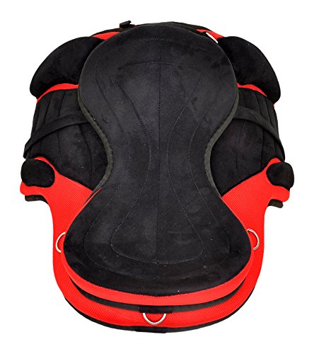 Manaal Enterprises All Purpose Synthetic Treeless Freemax English Red Horse Saddle 18" Inch Get 1 Matching Girth With Leather Stirrup #TOP1