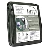 Kotap 6-ft x 8-ft Heavy-Duty 12 by 12 Cross Weave 8-mil Reversible Green/Silver Poly Tarp, Item: TGS-0608