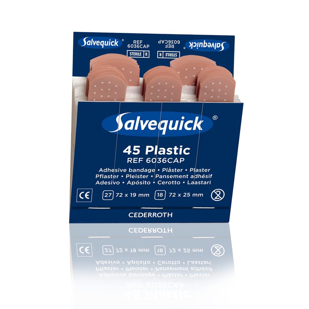 Salvequick®-Refill-Einsätze, Doppelpack FLEXEO-Spar-Set 6xREF6036 Plastic und 6xREF6444 Textil (inkl. Hinweis zur Pflasteranwendung)