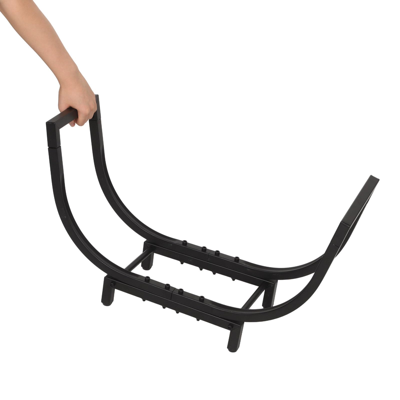 Yardwe Soporte para Madera de Acero Inoxidable Negro, Diseño Vertical