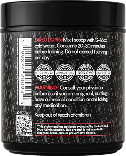 Image of Formulation Factory Heart of Steel Stim-Free Pre Workout - Nitric Oxide Boosting Formula for Gym Performance & Endurance - 10-Ingredient Matrix with L-Citrulline - 840g, 30 Servings