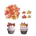 GEORLD Edible Fall Leaves Set of 48 Cake Decorations, Autumn Cupcake Topper 2 Colors