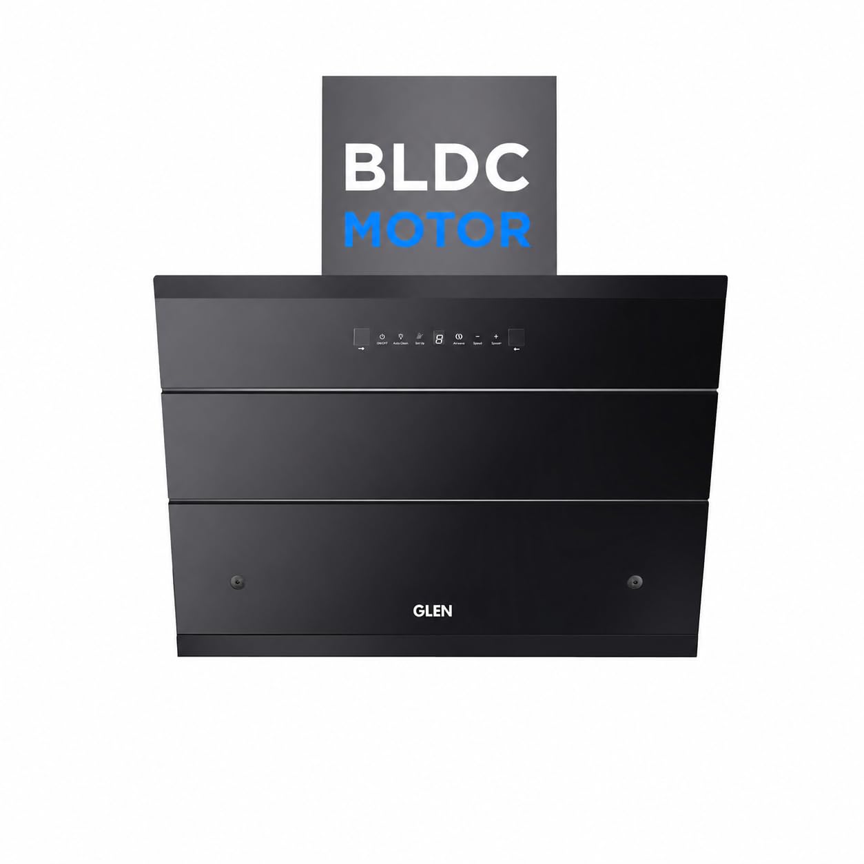 Glen 90 cm 1200 m³/hr Filterless Thermal Autoclean Kitchen Chimney, Slant |(Hood Neo EX 90,Touch & Gesture Control,Black) (1600, Cubic Feet Per Minute)