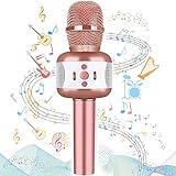 Microphone for Kids, Wireless Bluetooth Karaoke Microphone Portable Handheld Microphone Karaoke Mic