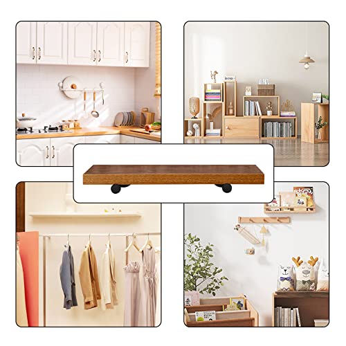 Pipe Shelf Brackets 9 Inch, Industrial Floating Shelving Bracket 6 Pack, Wall Mounted Diy Hanging Rustic Pipe Brackets For Floating Shelves, Black, Home Master Hardware #TOP5