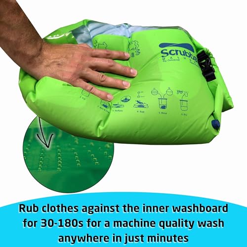 Scrubba Wash Bag Portable Washing Machine – Lightweight Manual Hand Washer – Ideal Travel Essentials for Camping, Hotels, RV & Baby Clothes – Use with Laundry Detergent or Hand Soap – 150g - Image 3