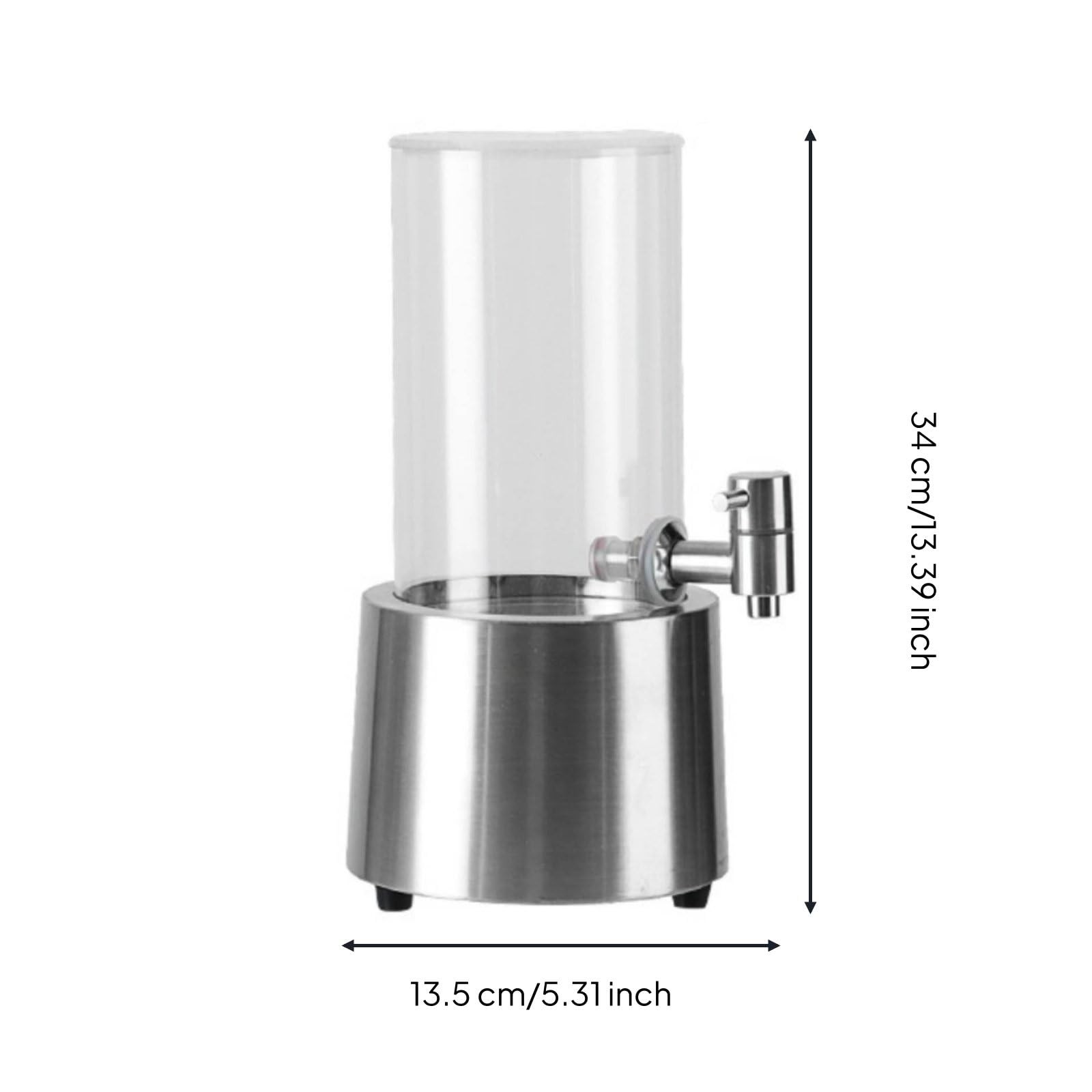 3 Litros Torre Cerveza Transparente Dispensador Cerveza Iluminado Multiuso Dispensador Torre para Bar, Sala Canto, Redondo Cilíndrico Inoxidable Luz Blanca, 2L