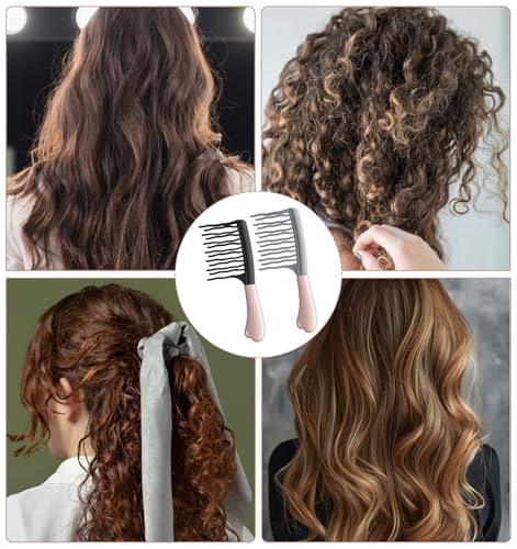 Pack de 2 peines para cabello rizado con mango ergonómico miniatura 4