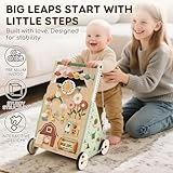 Lehoo Castle Wooden Baby Walker, Push Along Walker Baby Toys for 1 2 Year Olds, 13 in 1 Multiple Learning Walking Activity Center Gifts for Boys Girls Age 12 Months+ - Image 2