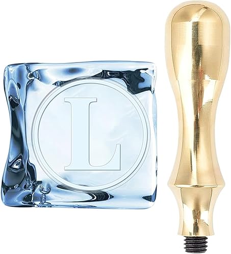 CRASPIRE Sello de hielo con letra L con cabeza de latón extraíble y mango de metal, sello de marca de hielo de 1.2 pulgadas para cubitos de hielo,