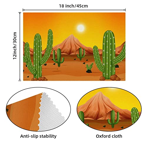 Sets de table forme cactus vert 30x45cm résistant chaleur pour table à manger - 5