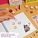 Hello Kitty Sanrio Scrapbook Zubehör Set Notizbuch Anime Sticker Stempel Gel Pens Glitzer für Schule Malen Basteln Journaling Scrapbooking