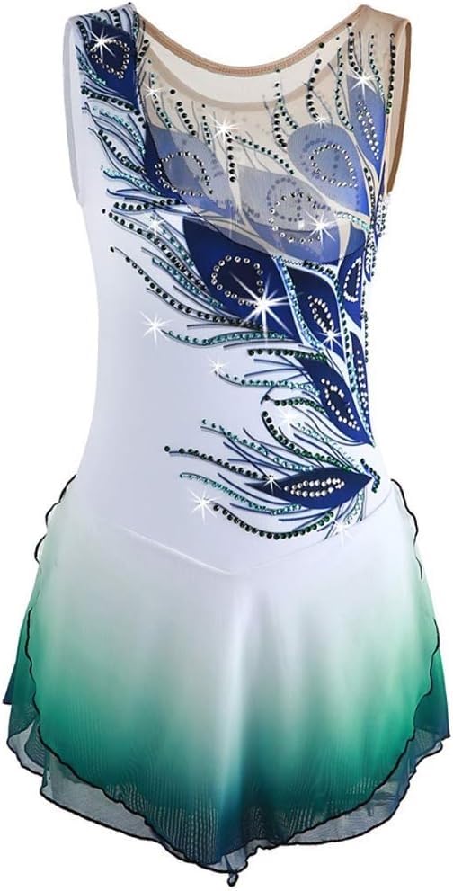 Costume de compétition de patinage artistique fille avec paillettes anti-frottement