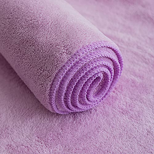 Xraxfei 2 Piece Microfiber Quick Dry Towels Set:1 Bath Towel And 1 Hand Towel Set Super Soft Plush Highly Absorbent-Light Purple #TOP1