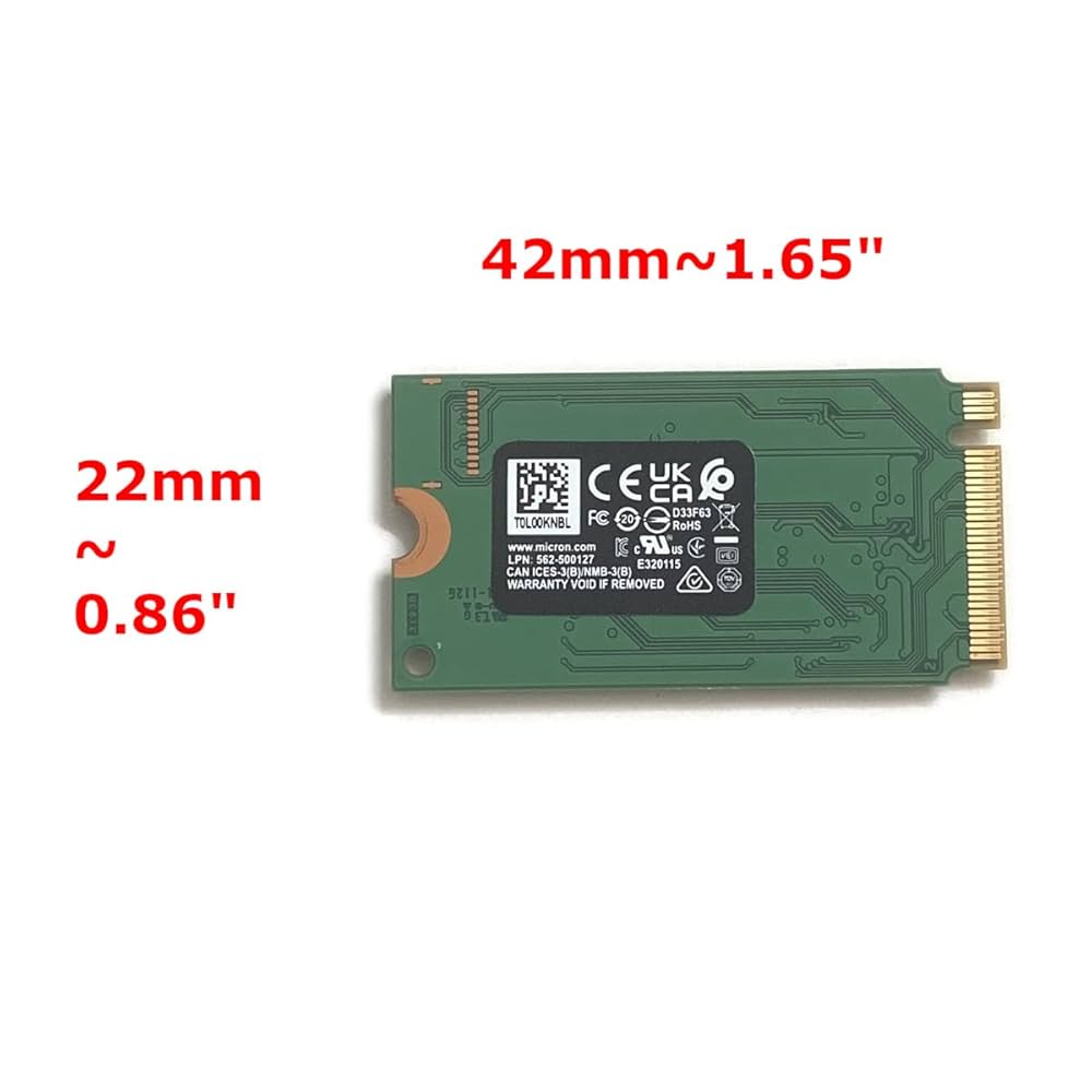 Micron 2550 1TB M.2 2230 NVMe SSD通電回数：65 Micron 2550 1TB M.2 2230 NVMe SSD通電回数：65 Micron 2550