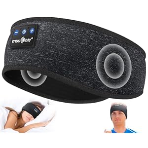 MUSICOZY Sleep Headphones Bluetooth 5.4 Headband, Wireless Earphones Music Sleep Earbuds Sleeping Eye Mask with HD Stereo Speakers for Workout Running Travel Yoga, Ideal Gifts for Women Men