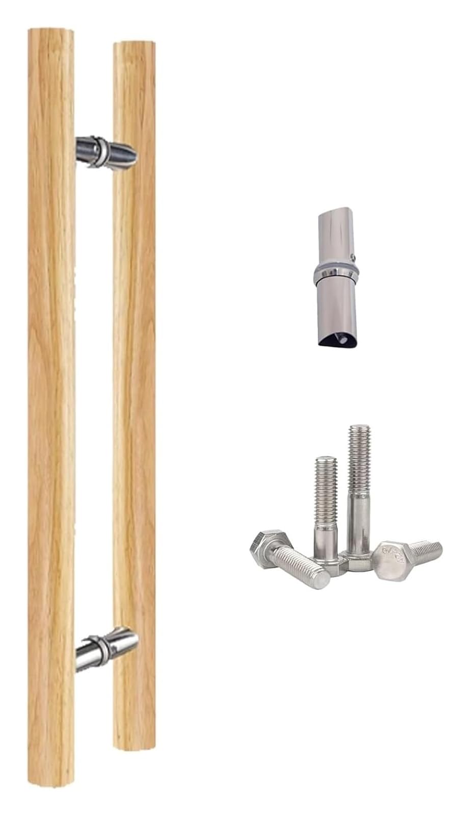 CWCQGH Push Pull Door Handle, Sliding Barn Door Handle, Pull Push Bar Handle with Fittings, Barn Door Hardware for Interior Exterior Door, H Shape Double Sided,H-Length 80cm(31.5inch)