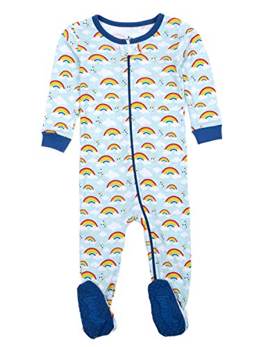 Image of Leveret Kids Baby Boys Girls Footed Cotton Pajamas - Striped