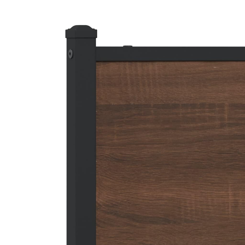 Cabecero de repuesto de 100 cm, efecto roble, material de madera y acero, diseño moderno, patas de metal resistentes para cama, dormitorio o habitación juvenil