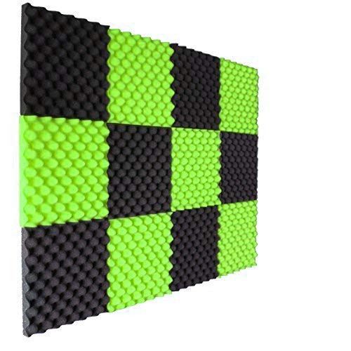 12 Pack Egg Crate Foam Green Charcoal 1 Inch x 12