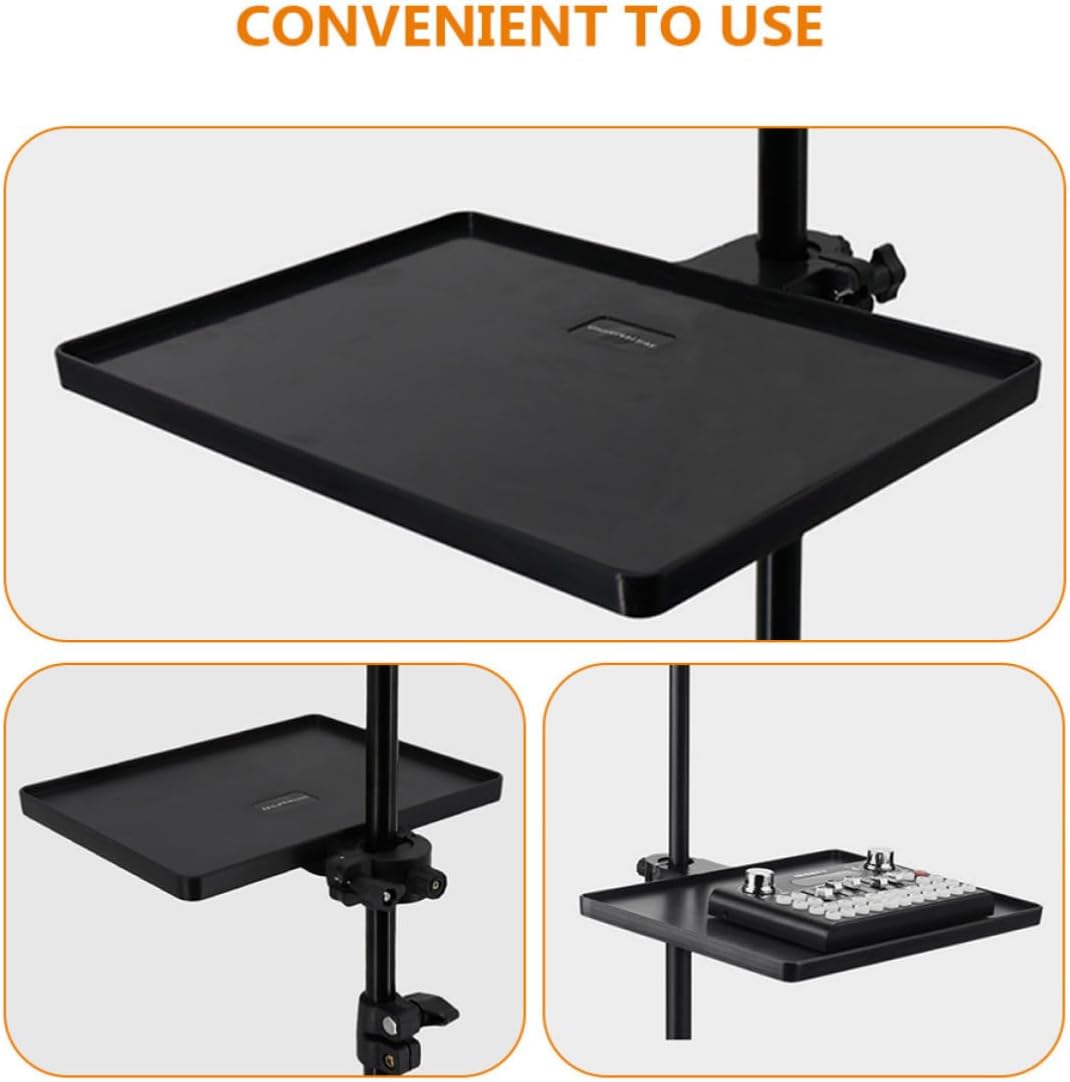 Clamp on Microphone Rack Tray for Live Broadcast Stand Black image 5