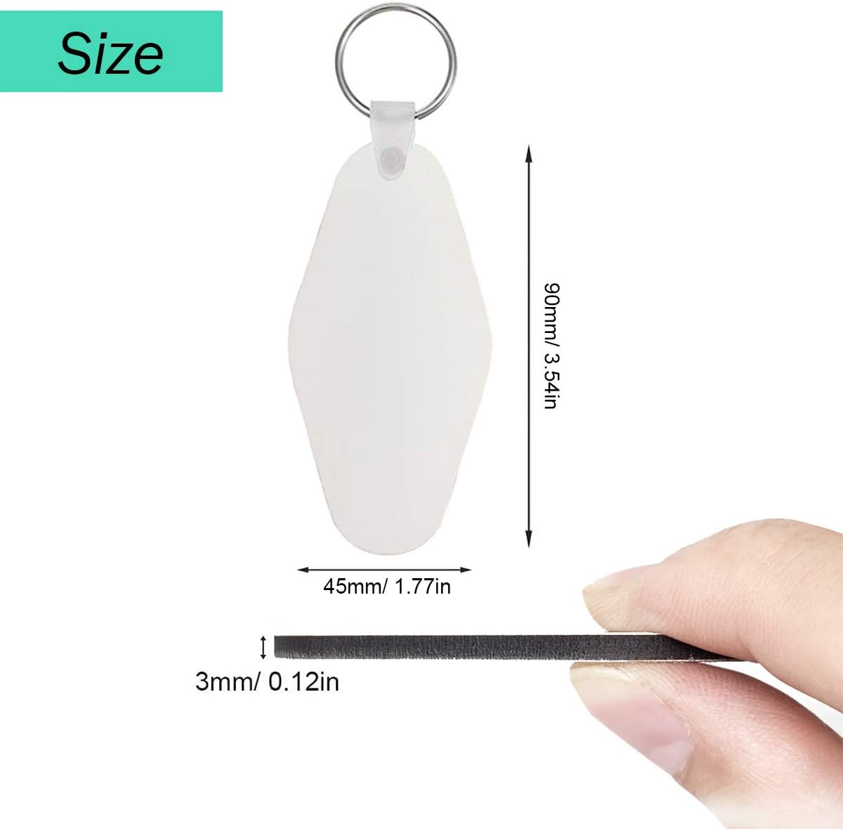 16pcs Motel Hotel Shape Sublimation Blank Keychains MDF Board Round Rhombus Vintage Ornaments Heat Transfer Keychains DIY Double-Sided Valentines Day Blank Ornaments - Image 2