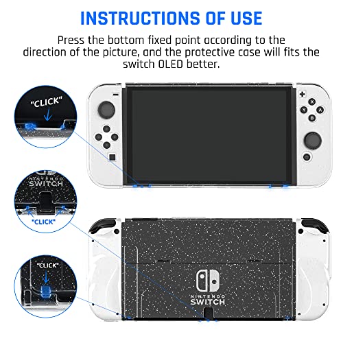 Gldram Upgrade Glitter Case For Nintendo Switch Oled 2021, Dockable Pc Protective Cover For Switch Oled Console, And Ergonomic Tpu Grip Case For Joycon, Sparkle Shell For Girl #TOP3