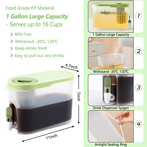 Image of 1 Gallon Cold Brew Coffee Maker with Stainless Steel Mesh Filter and Spigot