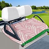 Penstroll Pink Palm Breeze Golf Cart Seat Cover for Women Golfers – Tropical Zebra Leaf Design, Quick-Dry Microfiber, Water-Resistant Seat Towel Protector for EZGO Club Car Yamaha, Summer Gift Idea