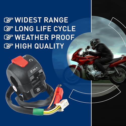 Image of inchUno Minda SW-0666AE Handle Bar Switch (Right Hand Side) With Self Start- 1 White Coupler, 1 Red Coupler, 1 Bullet Terminal For TVS Apache 150 FR DISC /Apache RTR 180 / Apache RTR 180 ABS inch