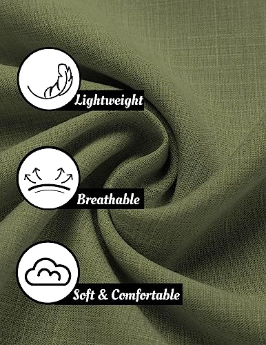 Image of COOFANDY Men's Linen Shirts Short Sleeve Casual Shirts Button Down Shirt for Men Beach Summer Wedding Shirt