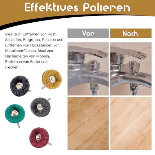 VEGCOO 75 Stück 25mm Schleifscheibe, Metallschleifaufsatz mit 3mm Stiel-Rotationswerkzeug, Schleifen Staubwischen polishing für Schmuck Glas Metall Holz