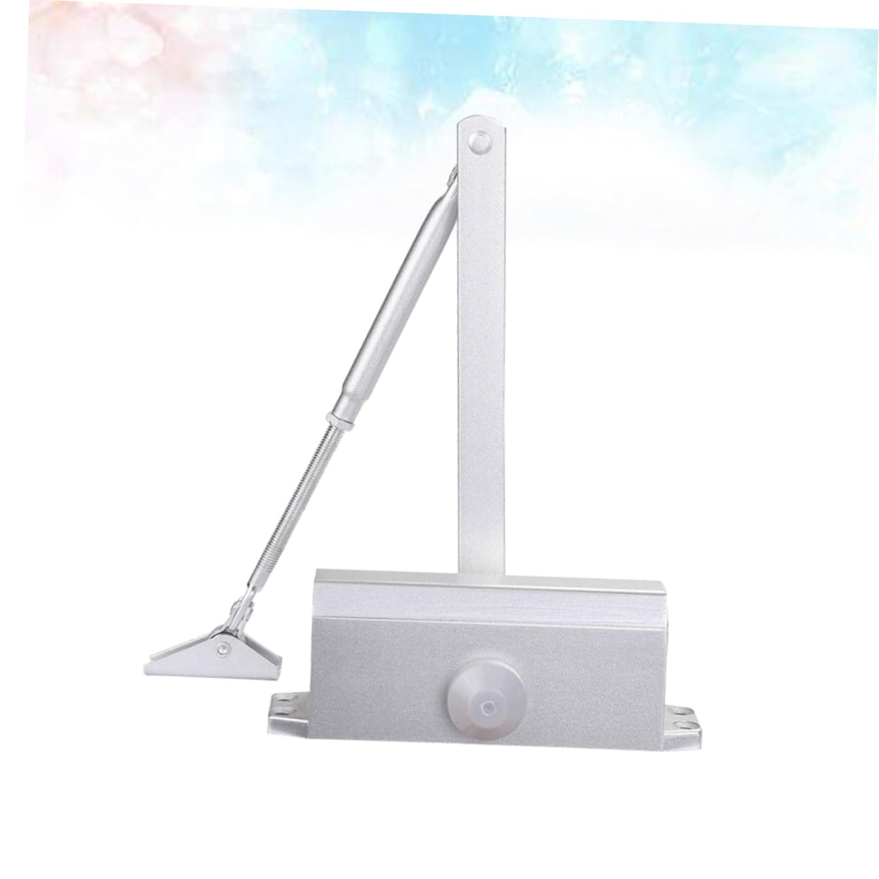 Grand Ferme-porte 75kg Taille 078, Fermeture Automatique 180° | Amortisseur en Acier Inoxydable Argenté, Vitesse Réglable en Continu, Fonction Butée 90° et Tampon