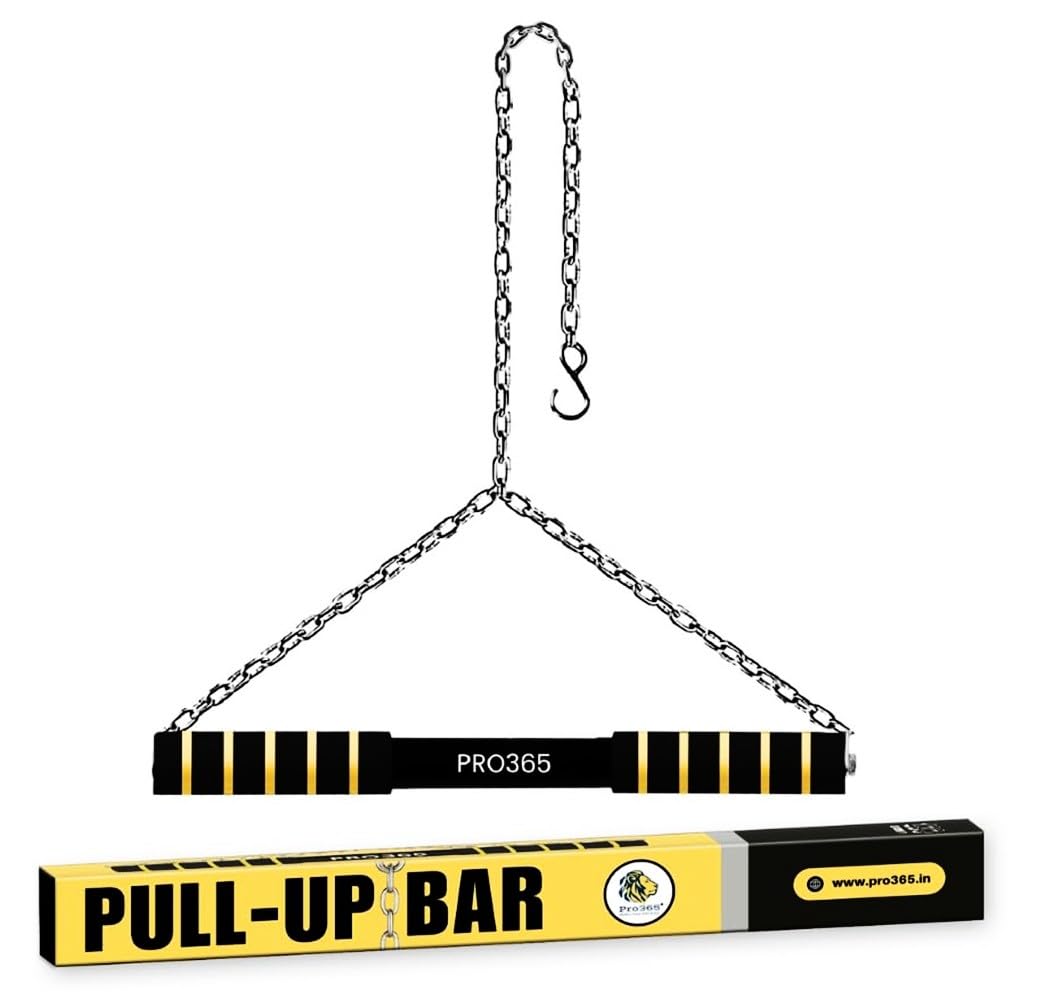 PRO365® Rotational Chin Up Bar SS Compound Material | Monkey Bar | Safe Cushioned Hand Grips | In Room Kids Hanging Rod | Height Growth | Heavy Duty Chain | Home Gym Equipment| 1 Year Brand Warranty